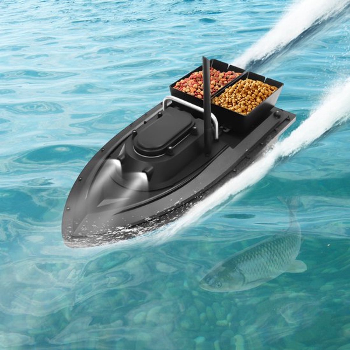 Visaa Boot Afstandsbediening - Zwart - 2 KG Capaciteit - Kunststof - Voor Grote Reservoirs En Meren