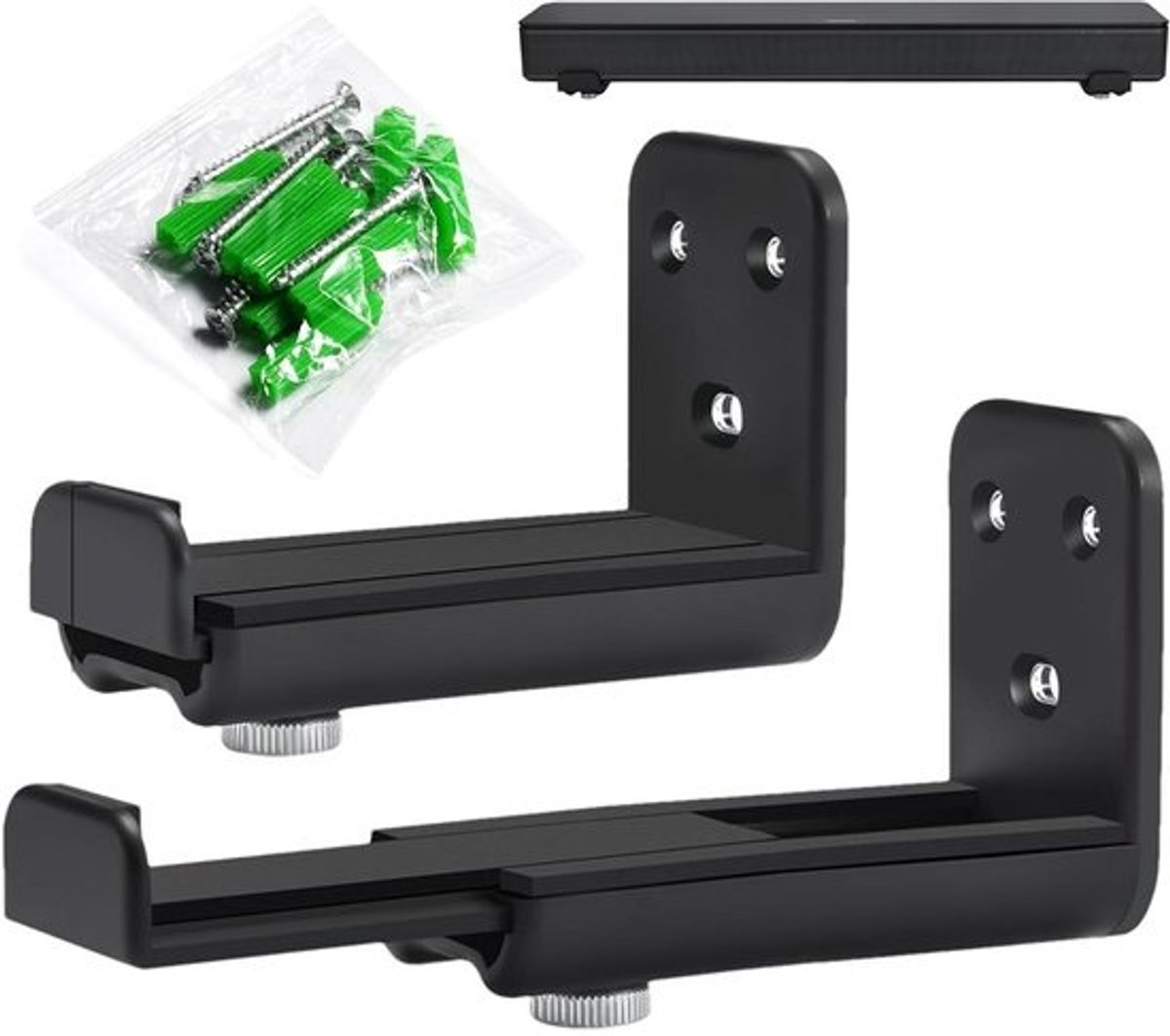 Souund Baar Mount Under - Uniiversal Sounnd Barr Beugel, Verstelbare Speaker Houder | Wandgemonteerde Soound Bars Ondersteuning, Heavy Duty Onder TV's Plank Montage Kit, Metalen Montage voor