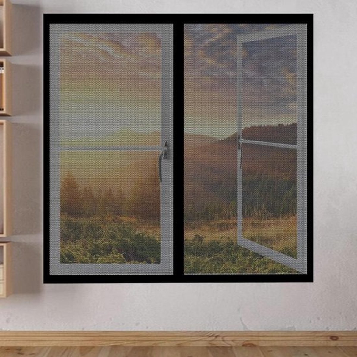 Magnetisch Horgaas - Vliegengaas Raam - Insecten Buiten Houden - Zonder Boren - 80 x 60 cm - Zwart