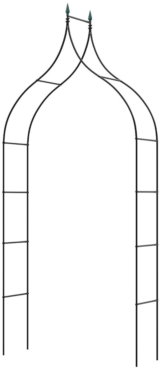SureDeal® - Tuindecoratie - Hoge Gotische Stijl - Klimplanten - Rozendecoratie - Feest - 125x39x287 cm - Zwart