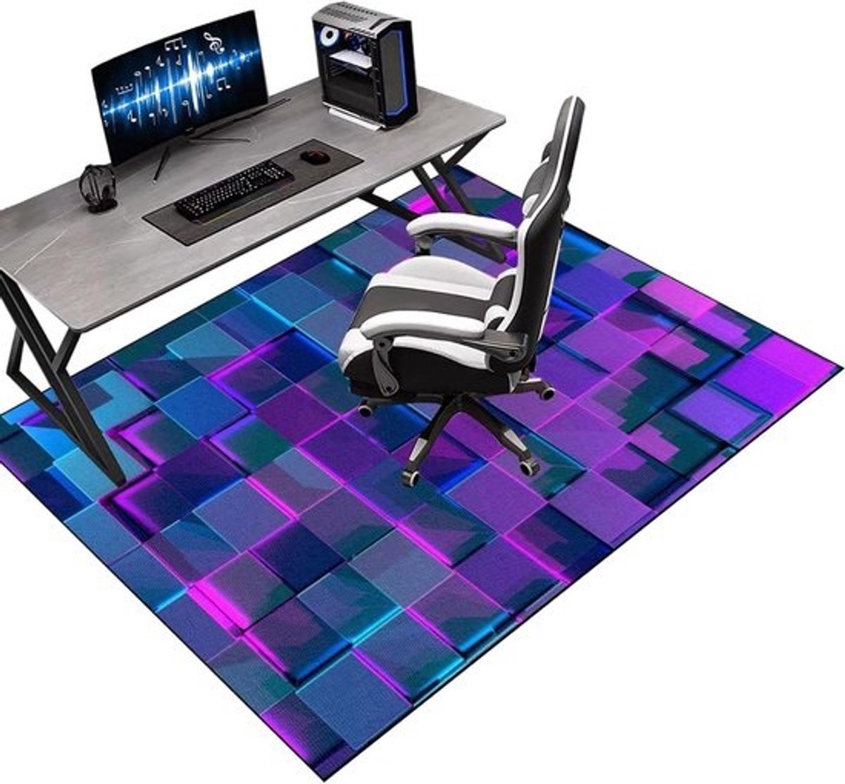 Stoelmat Kantoor - Vloerbeschermer Bureau - Vloer Beschermen - Antislip TPR Onderkant - 140 x 180 cm - Colorb54