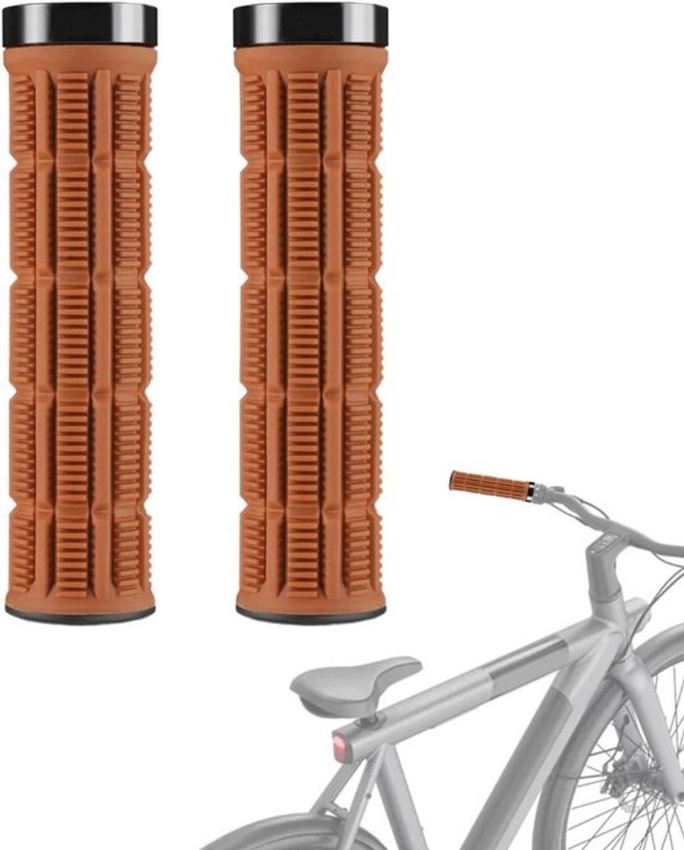 Fietsstuurhoes - Stuur grips - Veilig fietsen - Twisted grip innovatie - 13 cm lengte - Bruin