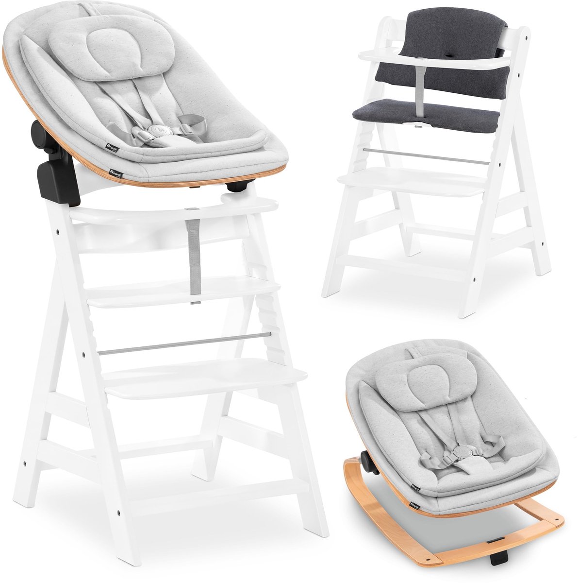 Alpha+ Newborn Baby Chair - Eco Bouncer met kussen - Wit