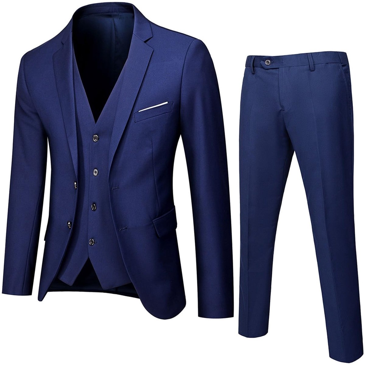 Herensuit Slim Fit - Driekleurig Compleet Set voor Zaken en Feest