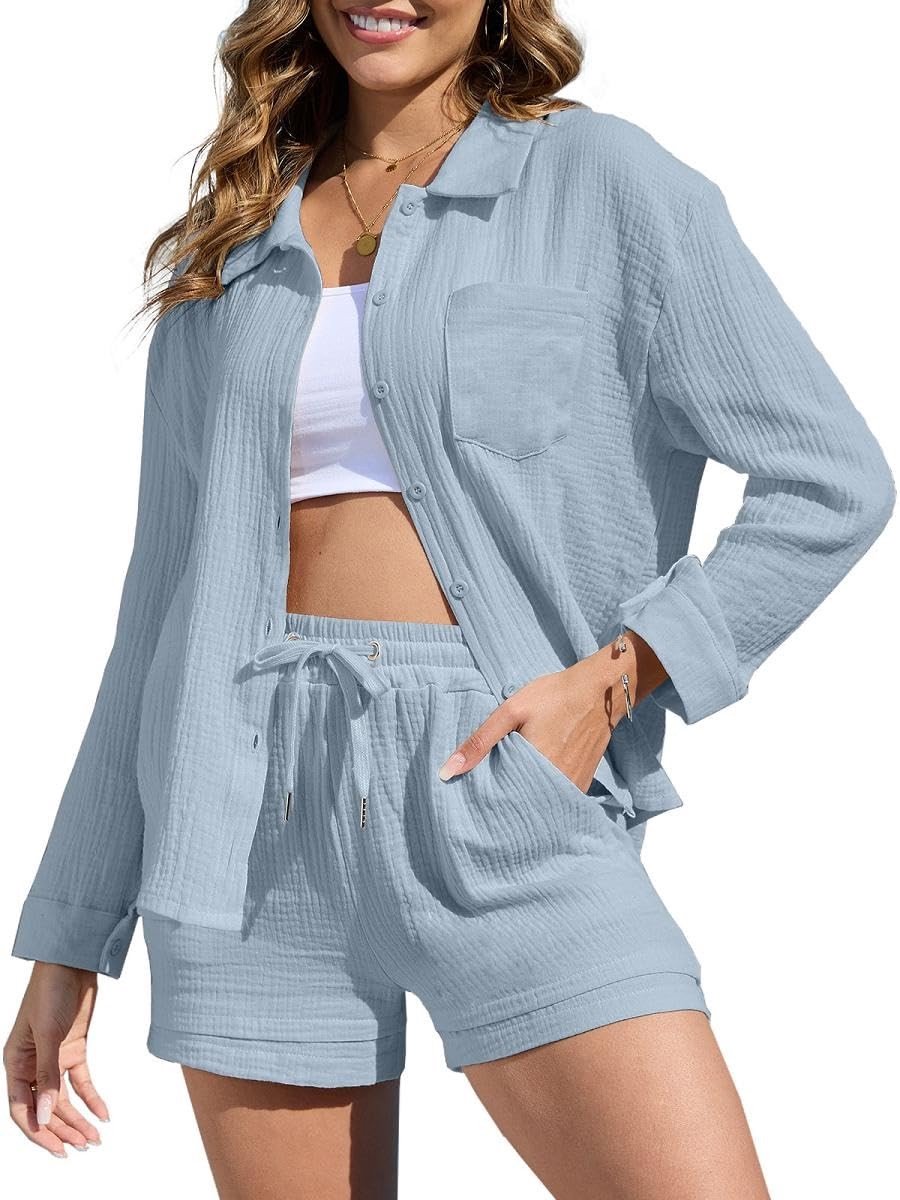 Twee-delige Outfit - Lange Mouwen met Elastische Hoge Taille - Casual
