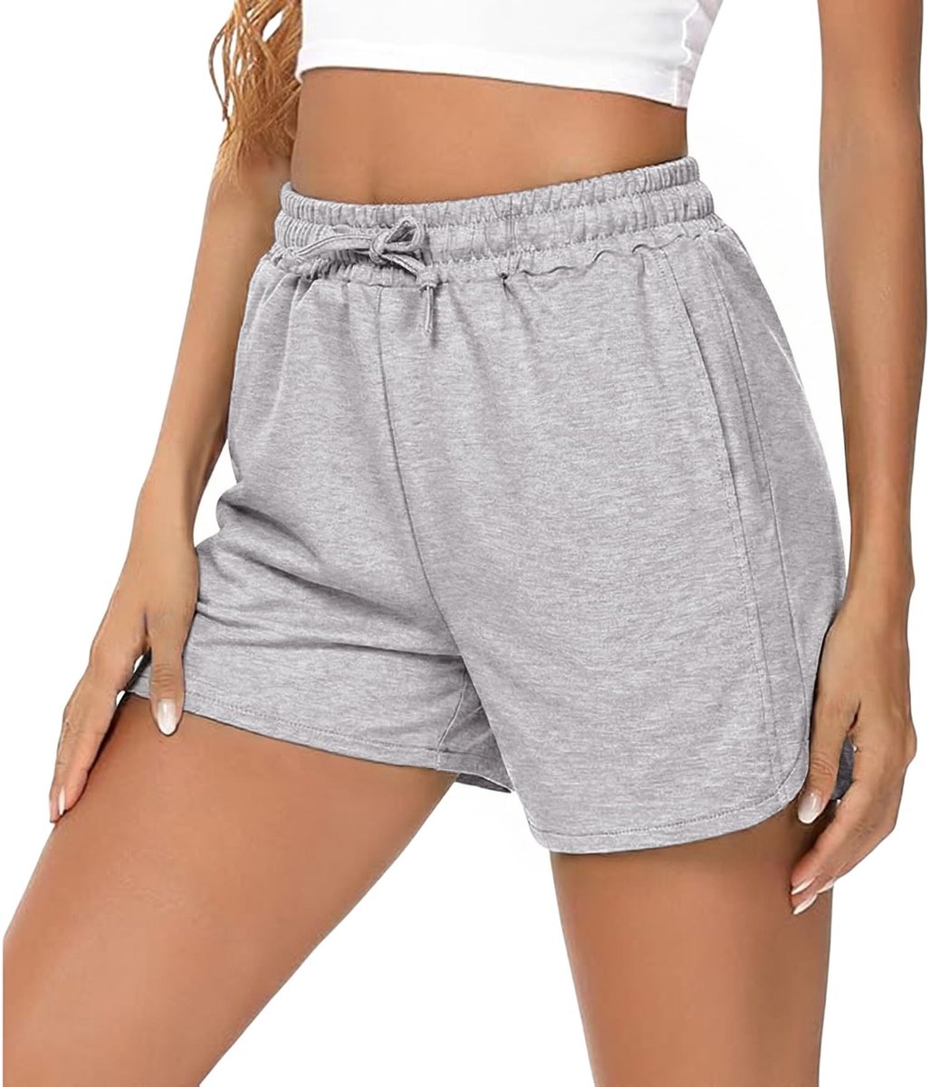 Hardloopshorts voor Vrouwen - Hoge Taille, Lichtgrijs