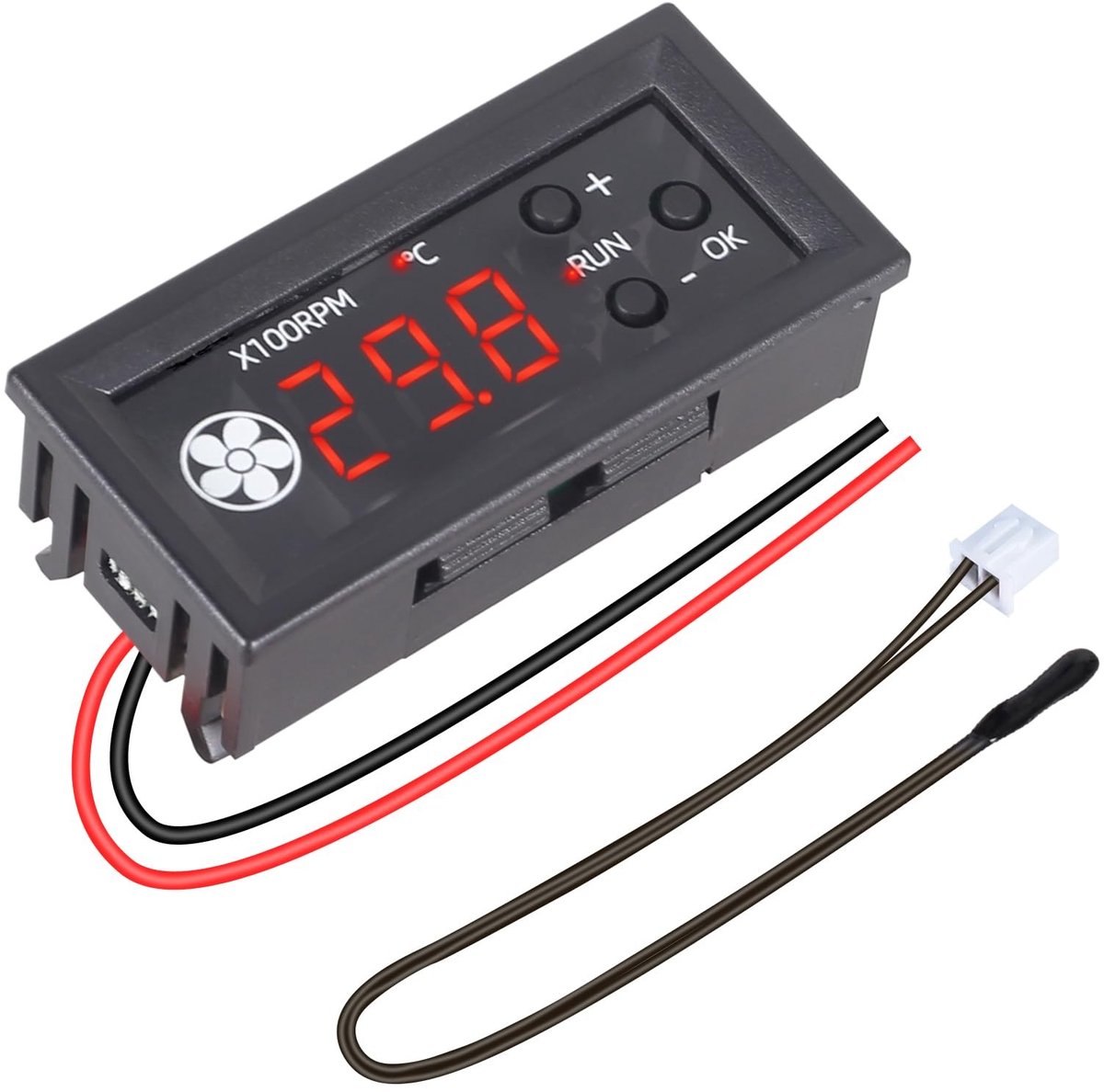 12V 4-draads Ventilator Snelheidsregelaar - Digitale Temperatuurweergave
