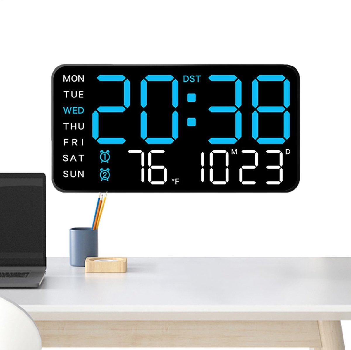 Digitale Muurklok - Groot LED Display met Multifunctionele Weergave