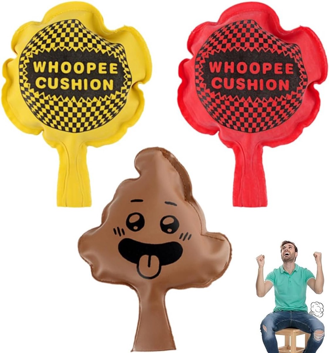 Kussens voor het maken van grappen, realistisch geluid voor feesten, humor en plezier, set van 3 stuks