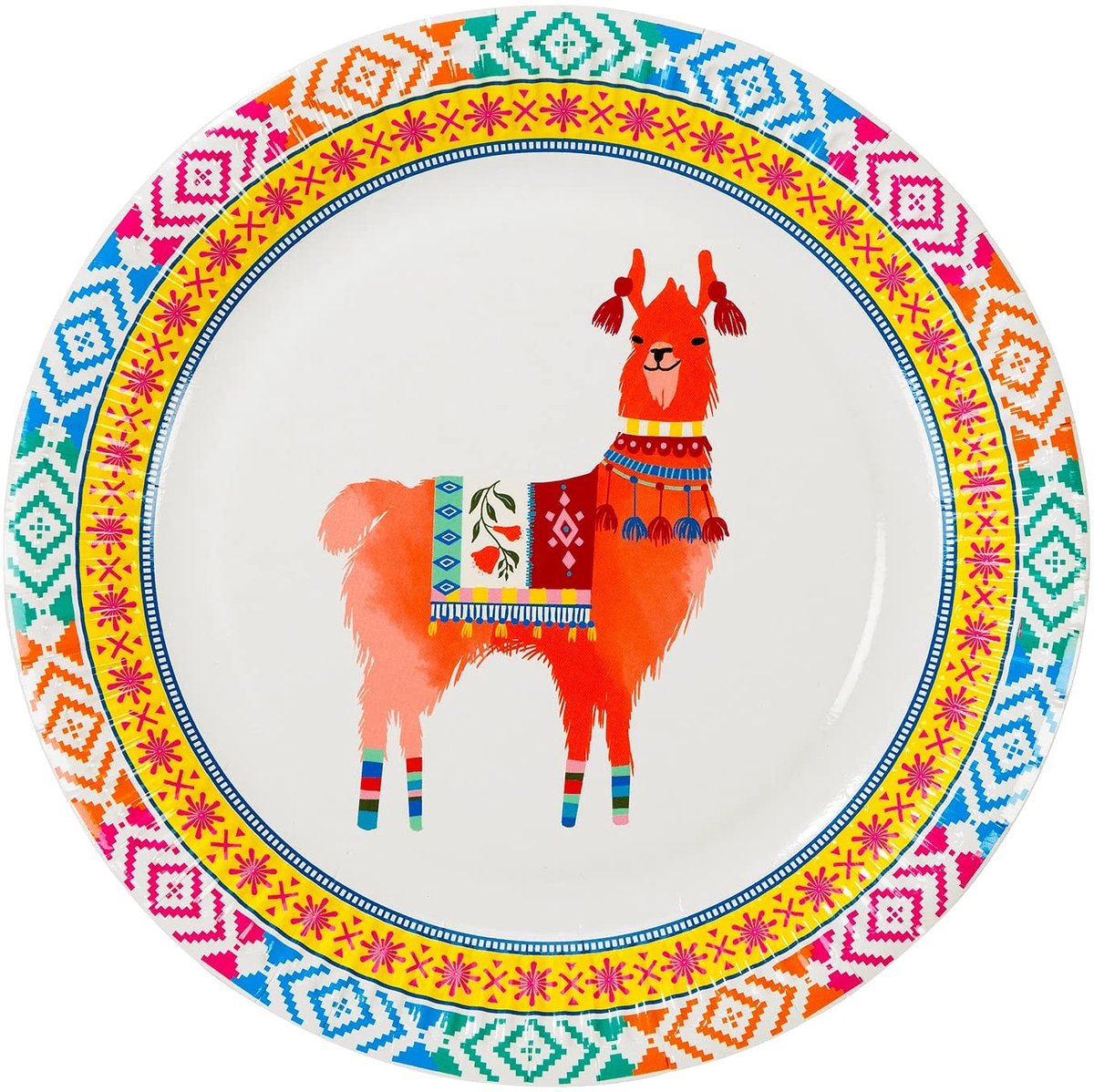 Papieren Taartstandaard met Lama Motief - Multicolour