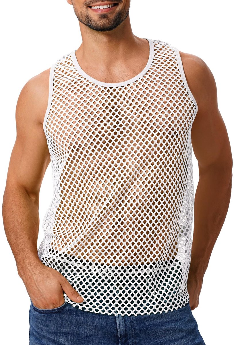 Heren Tanktop - Ademend Wit