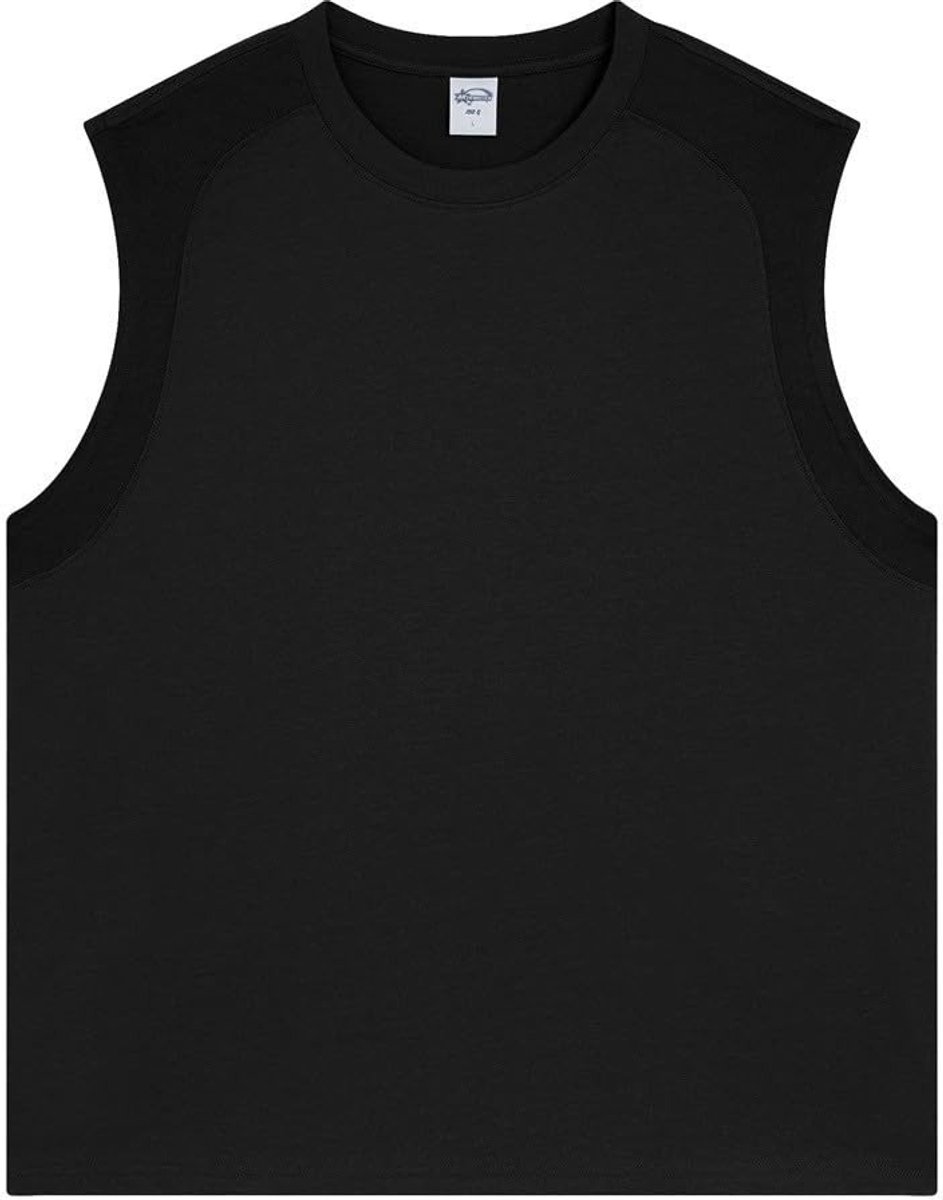 Tanktop voor mannen - Losse Pasvorm Katoen Zwart
