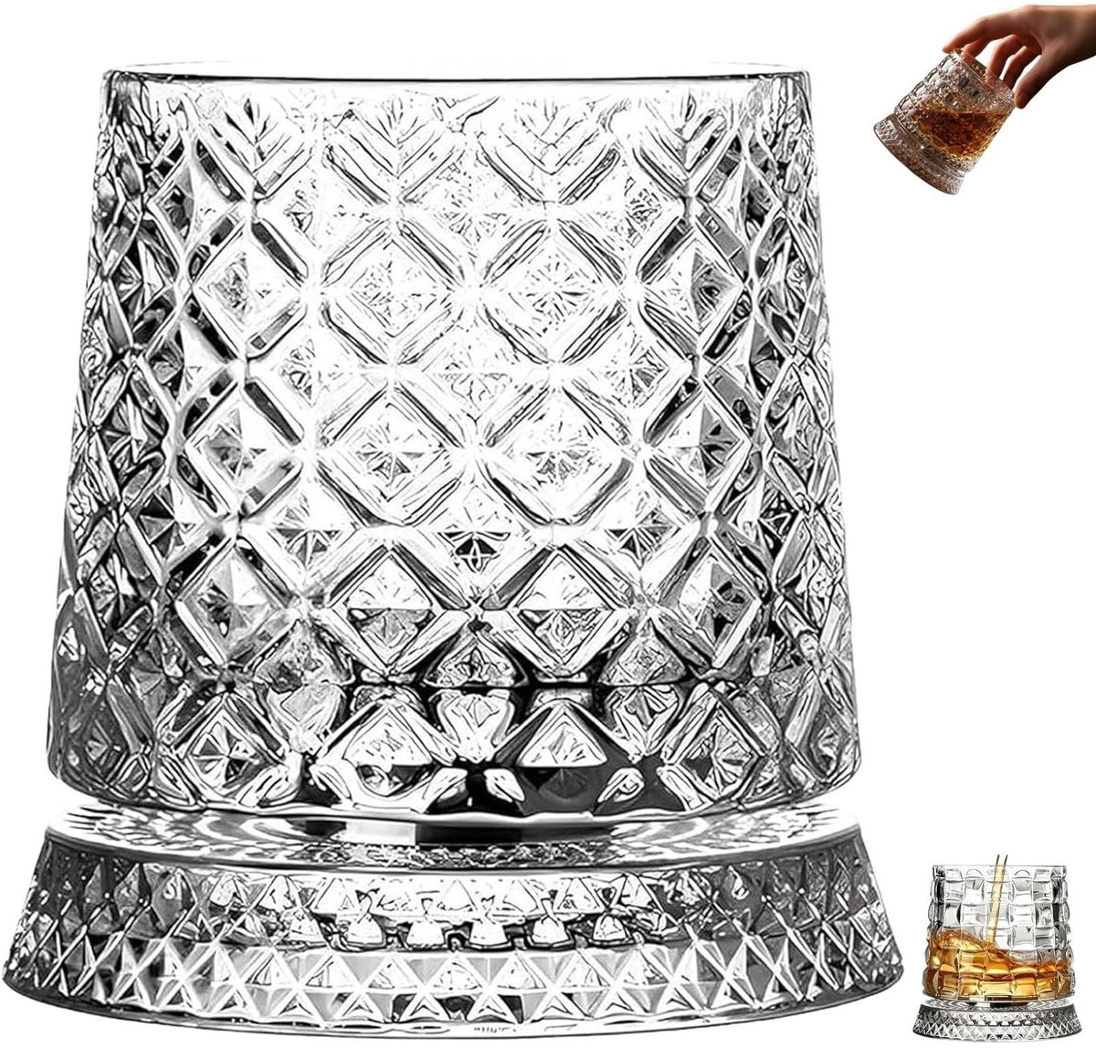 360 graden draaibaar whiskyglas - 255 ml met stressverminderende functie