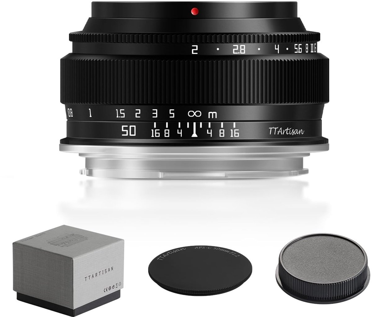 50mm f2 Full Frame Handmatige Focus Camera Lens - Zwart