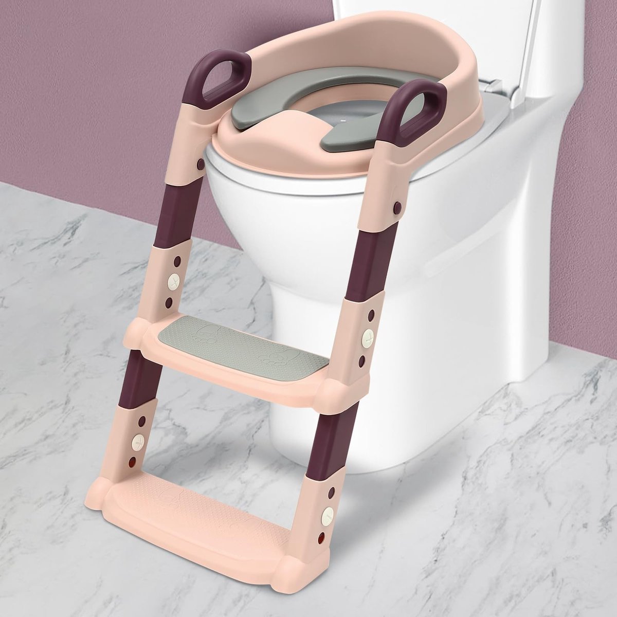 Toiletbril voor Kinderen met Trap - Hoogte Verstelbaar en Opvouwbaar