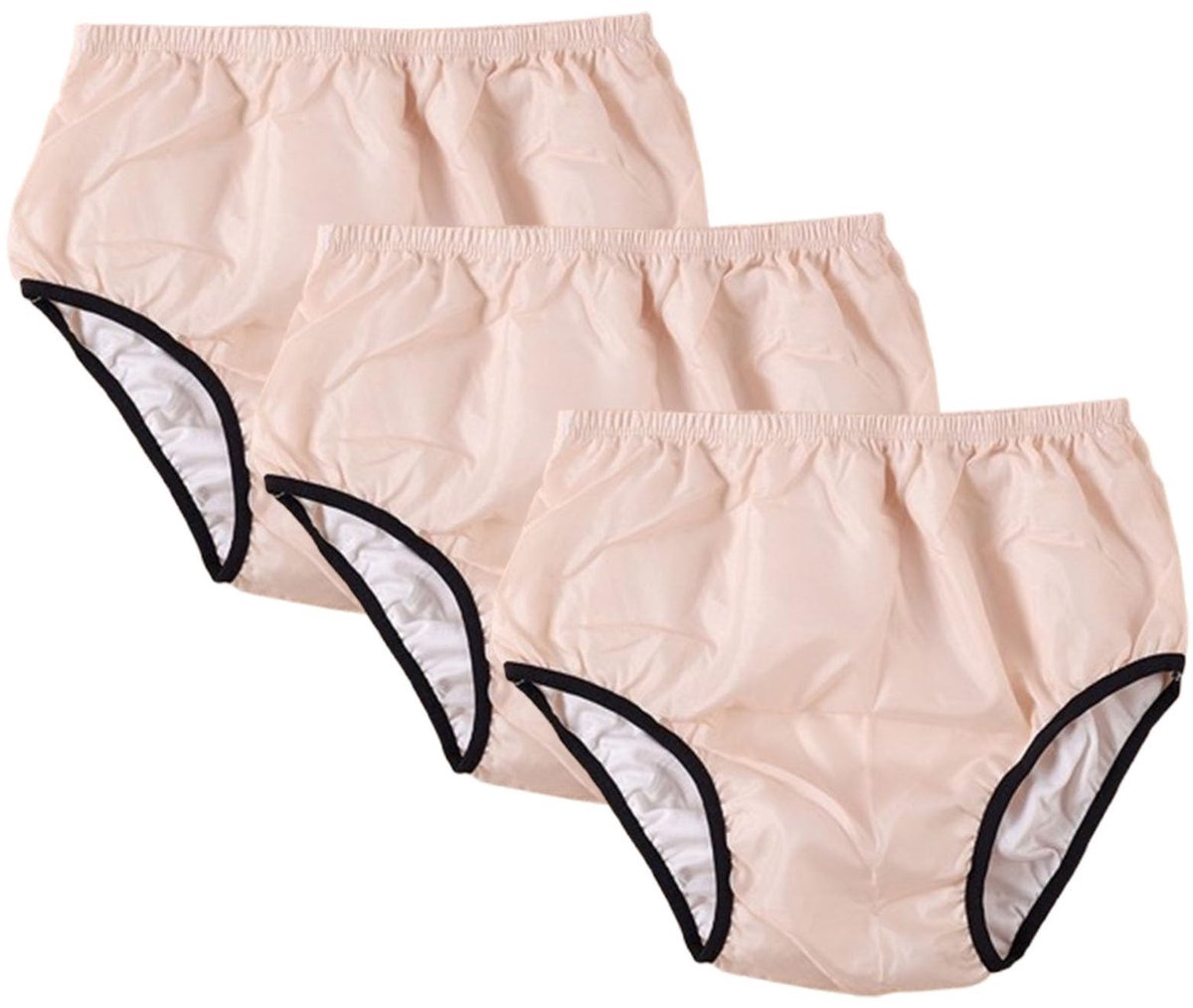 Herbruikbare plastic luiers voor volwassenen - Lekvrij en waterdicht - 3 stuks (Roze, Medium)
