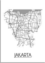 DesignClaud Jakarta Plattegrond poster A3 + Fotolijst wit