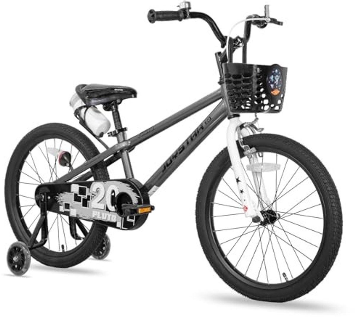 Kinderfiets met d en stabilisatoren 20 Inch Groen Grijs