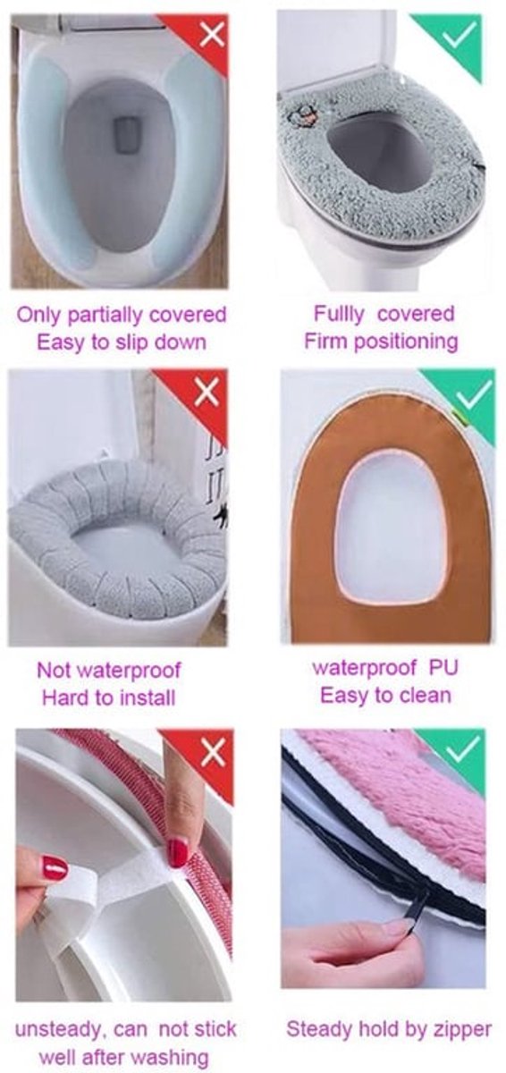 Pluche Toiletbrilmat - Zacht en Comfortabel - 1 stuk - Waterdicht