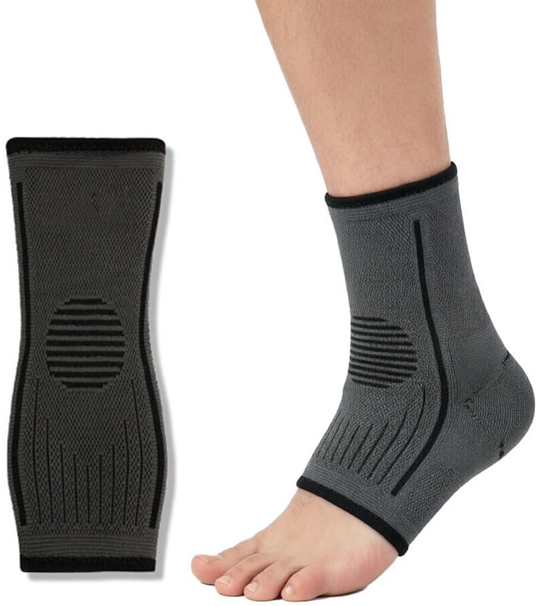 Enkelbandages voor sport en activiteit, ademend en verdikt voor stabilisatie, ondersteuning bij hardlopen en basketbal, 2 stuks zwart