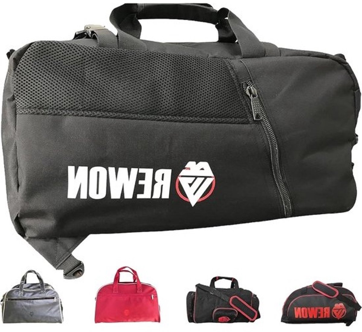 Professionele Sporttas - Reistas Duffeltas - Sportreizen Fitness - Waterafstotend Nylon - 58 x 28 x 9 cm - Zwart