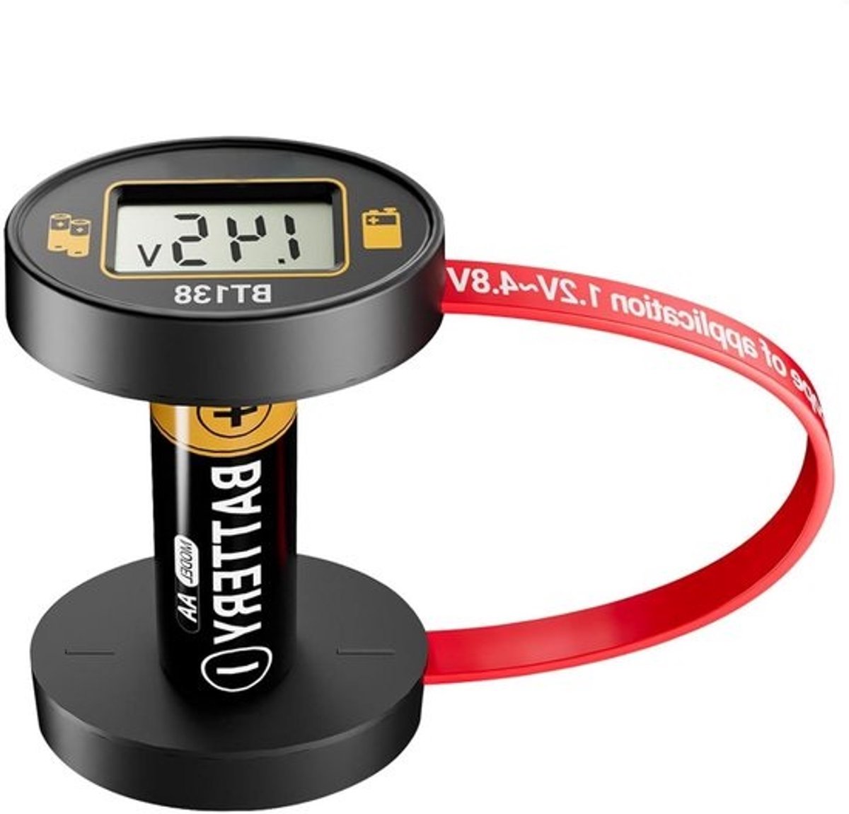 Batterij Tester - Batterijmeter Analyzer - Batterijen Controleren - Magnetisch Ontwerp - Compact Formaat - Zwart