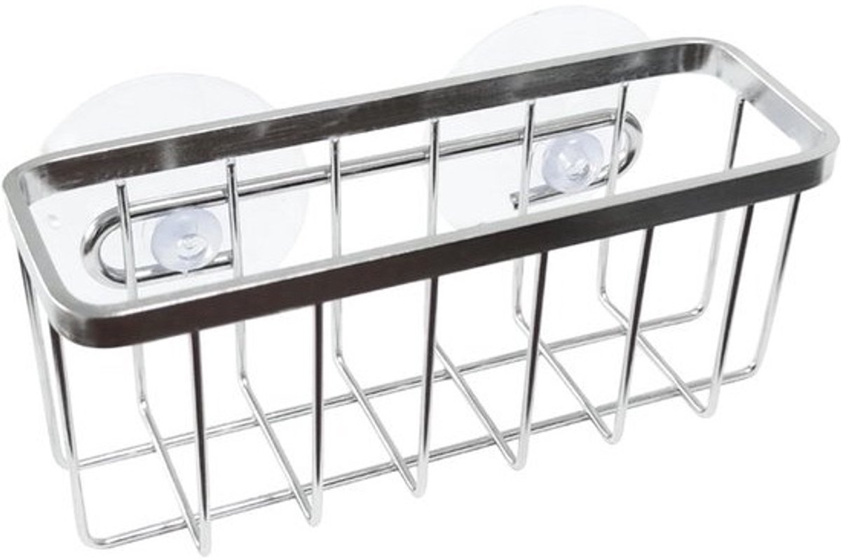 Sponshouder - Gootsteen Organizer - Keuken Opbergen - Zuignap Stabiliteit - 7.2 x 6.4 x 7.2 cm - Zilver