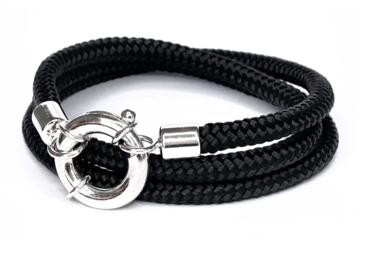 NIEUW! Jolla - dames wikkelarmband - zilver - touw - Classic Rope - Zwart