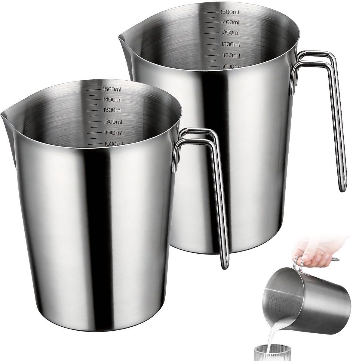 maatbeker 1500 ml - Melkkan met markering