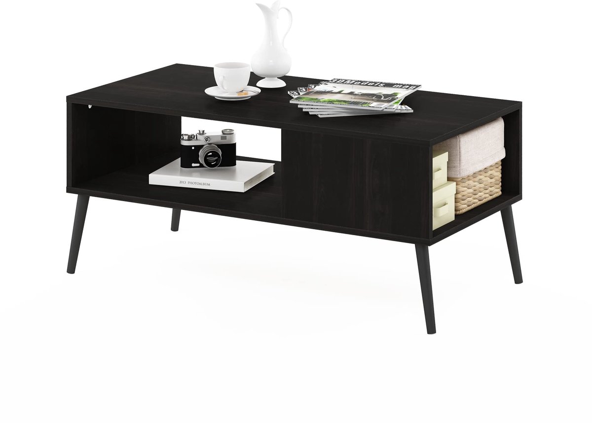 Koffietafel met Houten Poten - Modern Ontwerp en Opbergruimte