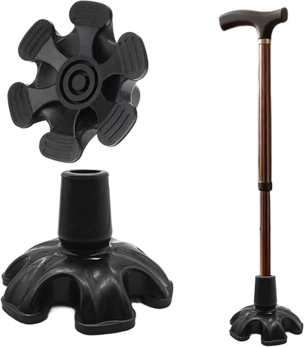 Antislip rubberen buffer voor wandelstokken en krukken - vervangende voetjes voor optimale grip en stabiliteit