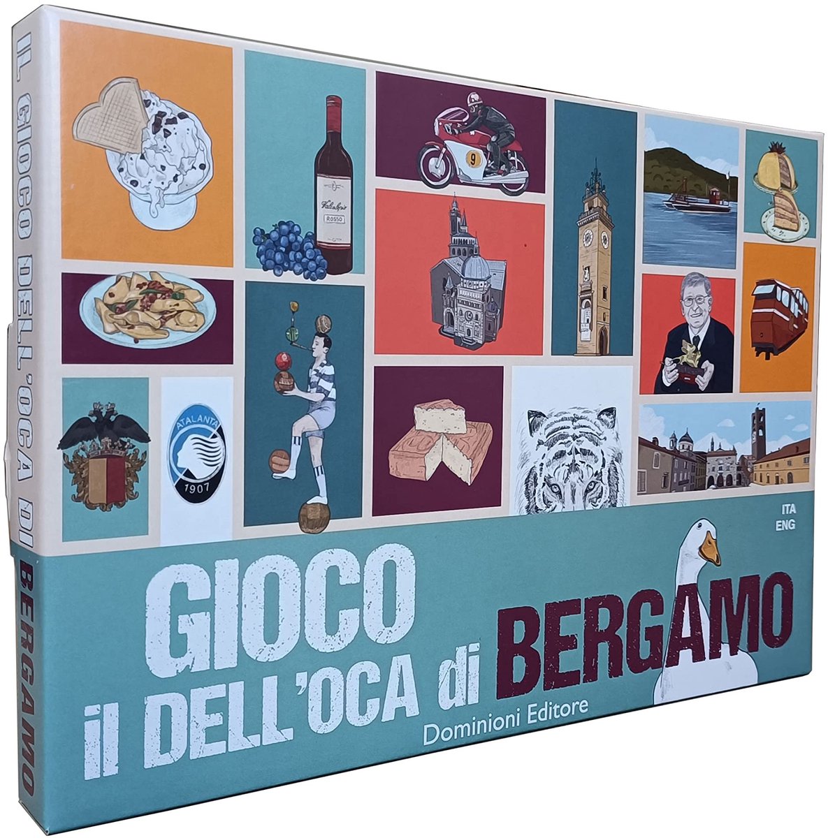 Spel van de gans - Bergamo editie met houten figuren