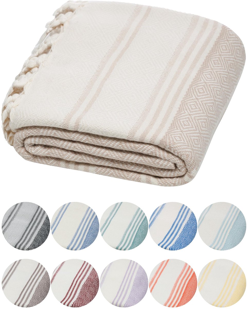 100% Organic Turkse Handdoek - Oversize, Sneldrogend