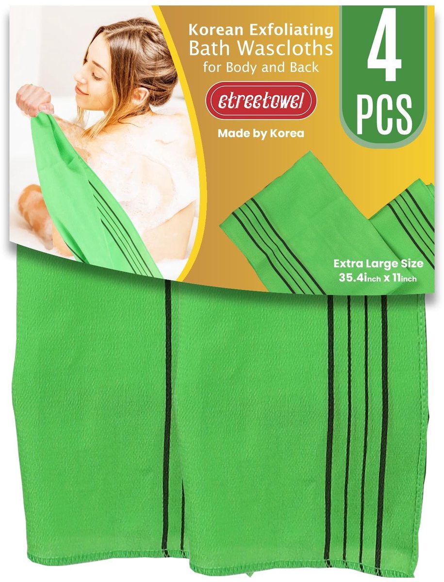 Extra Grote Exfoliërende Badwashandjes - 4 Stuks