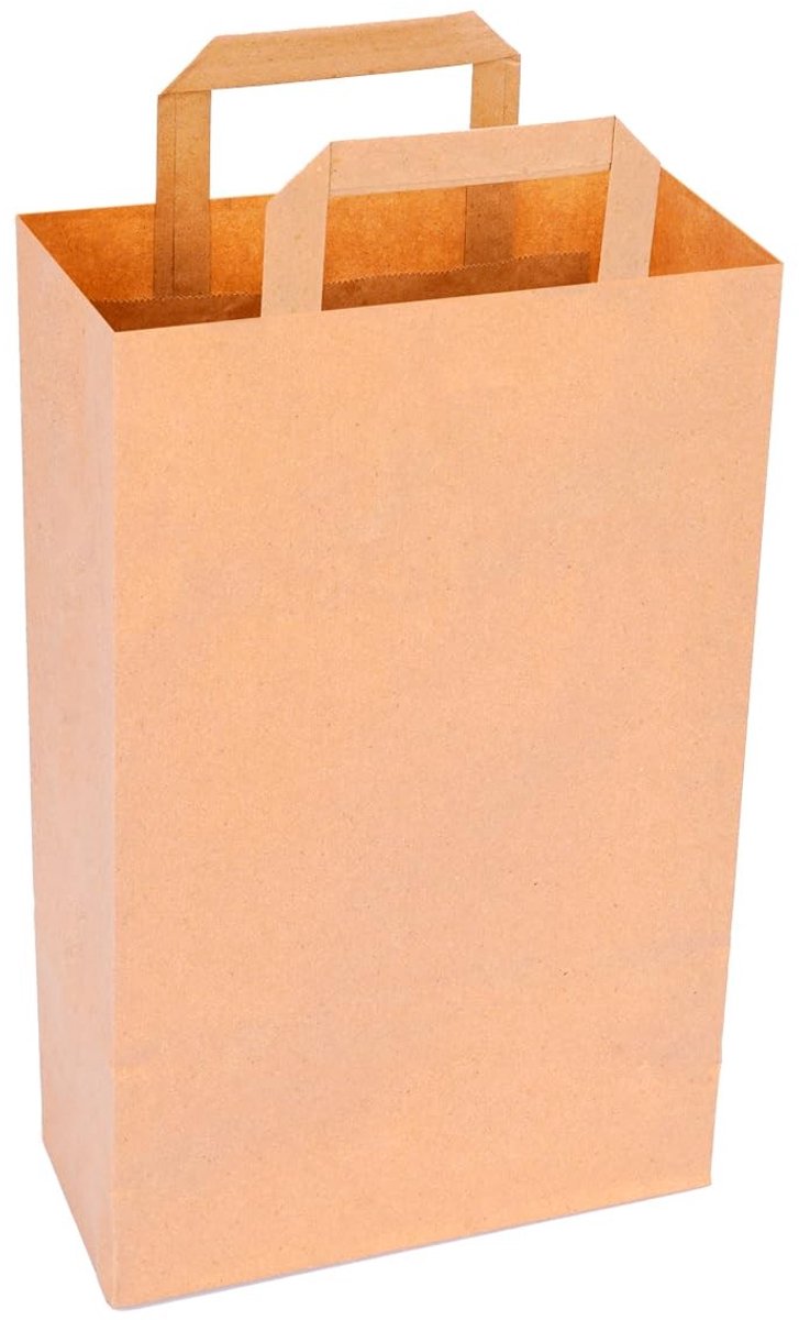 Papieren draagtas met handvat - 50 stuks - 36 x 22 x 10 cm