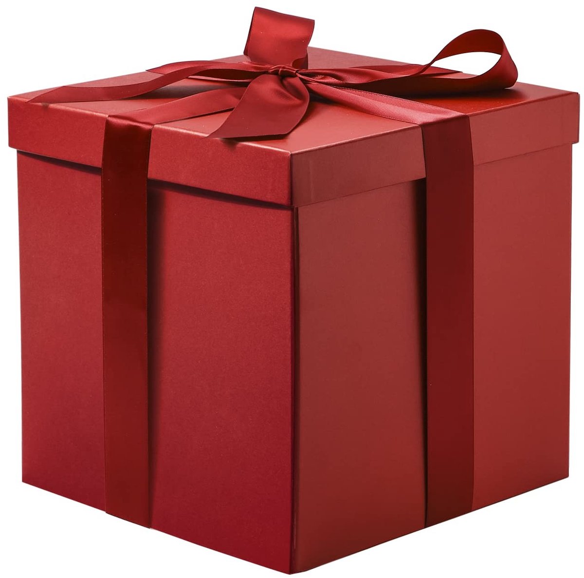 Medium Cadeaubox met Lids en Ribbons - 25 x 25 x 25 cm, Rood