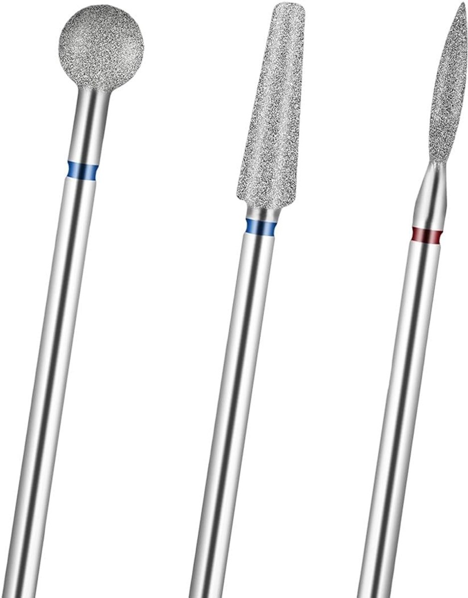 Set van 3 nagelboren voor manicure en pedicure – professionele schuurbits voor acrylgel en nagelriemen verwijderen – ideaal voor nagelverzorging en styling
