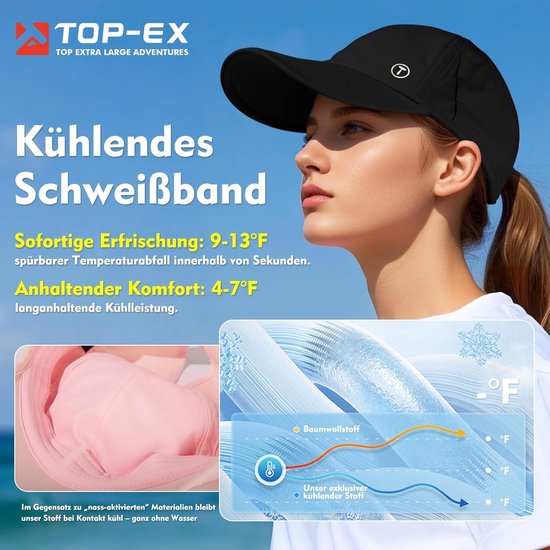 Dames Baseball Cap met Paardenstaart, Koelende Eigenschappen en UPF 50 Bescherming voor Hardlopen