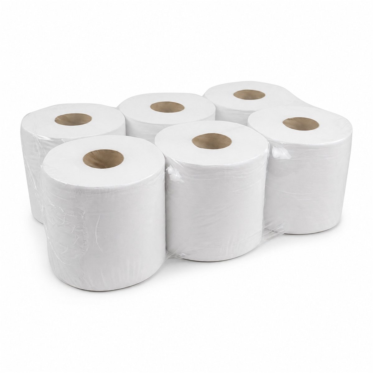 Inpakr Midirol Poetspapier - 6 Rollen - 1-laags Wit Cellulose - 20 cm x 300 m - Kern 70 mm