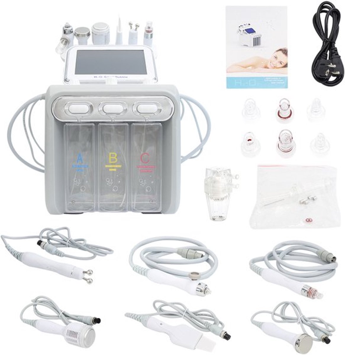 Waterstof Dermabrasie Gezichtsschoonheid Machine - 6 IN 1 Green - Huidverjonging EMS Peeling - Acryl - Gezichtsreiniging En Hydratatie