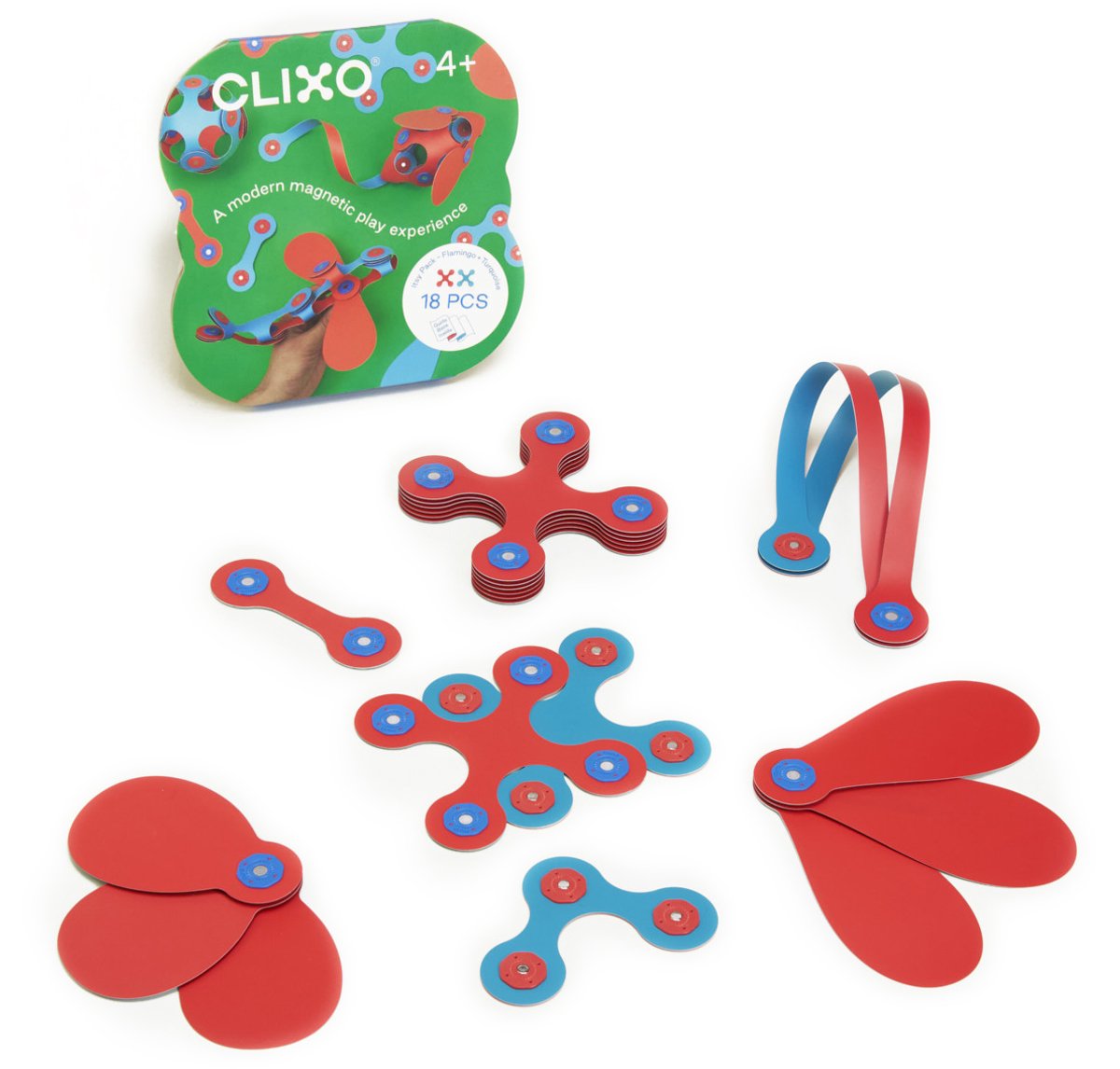 Clixo | Itsy Pack | Rood/Blauw | Set van 18