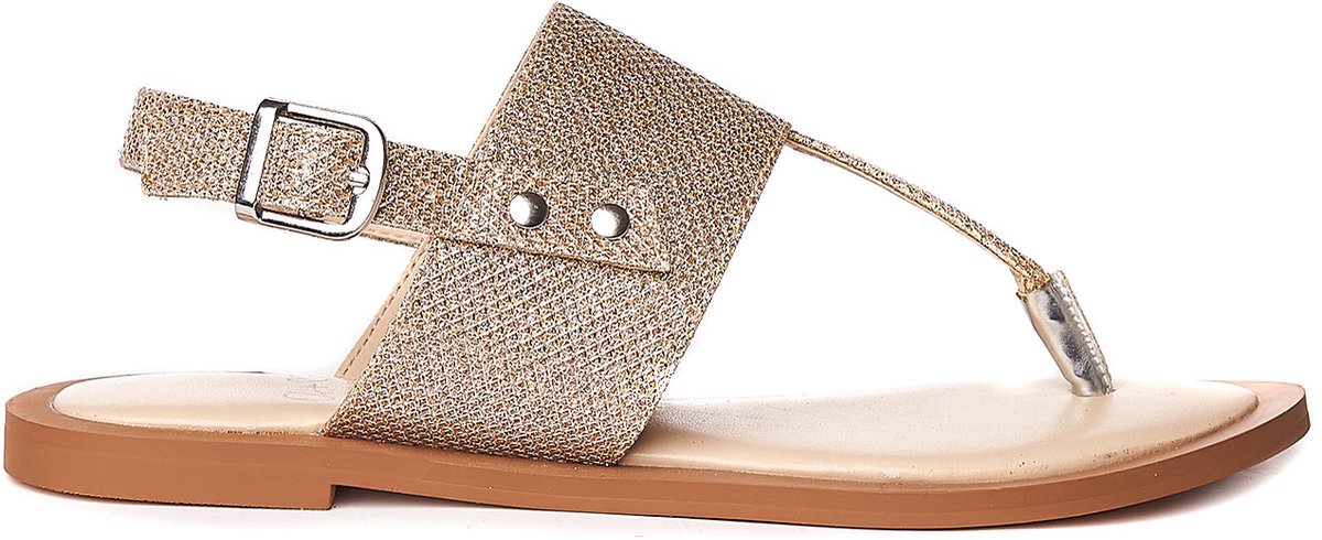 Metallic zilveren sandalen 40 Grijs