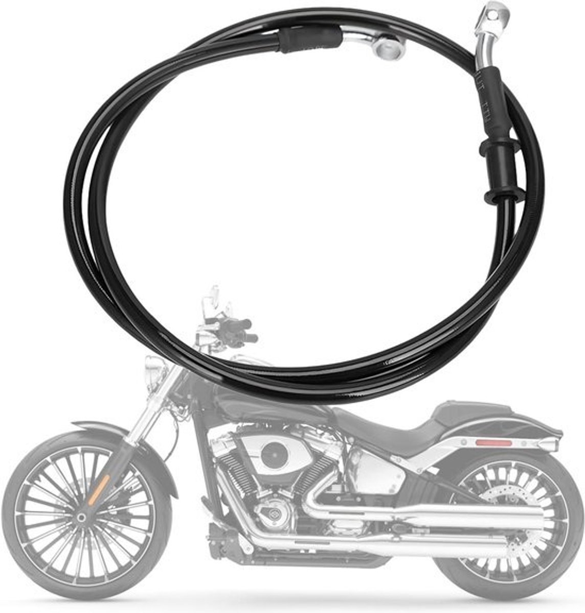 Hydraulische remslang - Motor remleiding - Motorremmen verbeteren - Gevlochten staal binnenlaag - 1300 mm - Zwart