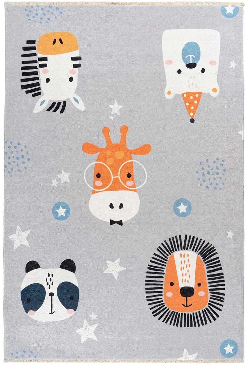 Dutch XXL Kindervloerkleed | Tapijt | Joanna | Dieren | Multikleur | 115x170 cm