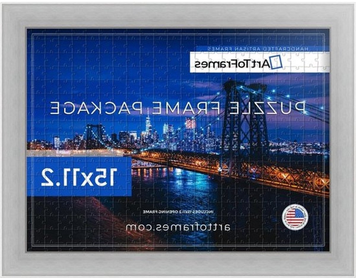 Puzzellijst - Fotolijst - Puzzels Inlijsten - Roestvrij Staal Look - 38x28.5 cm - Zilver