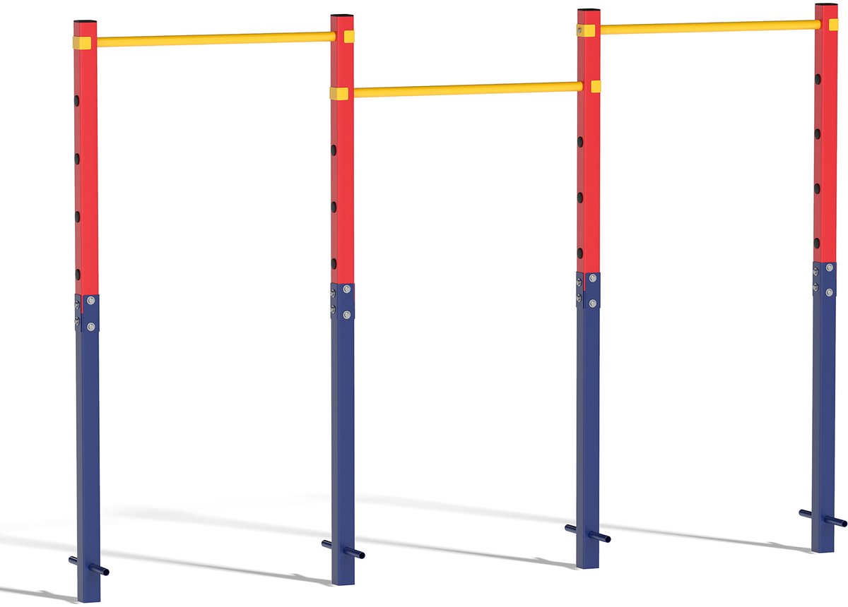 SureDeal® - Buikspiertrainer - Turnrek - Buiten Enkel - Dubbel - Drievoudig Weerbestendig Turnstang - 338x5x231,5 cm - Blauw