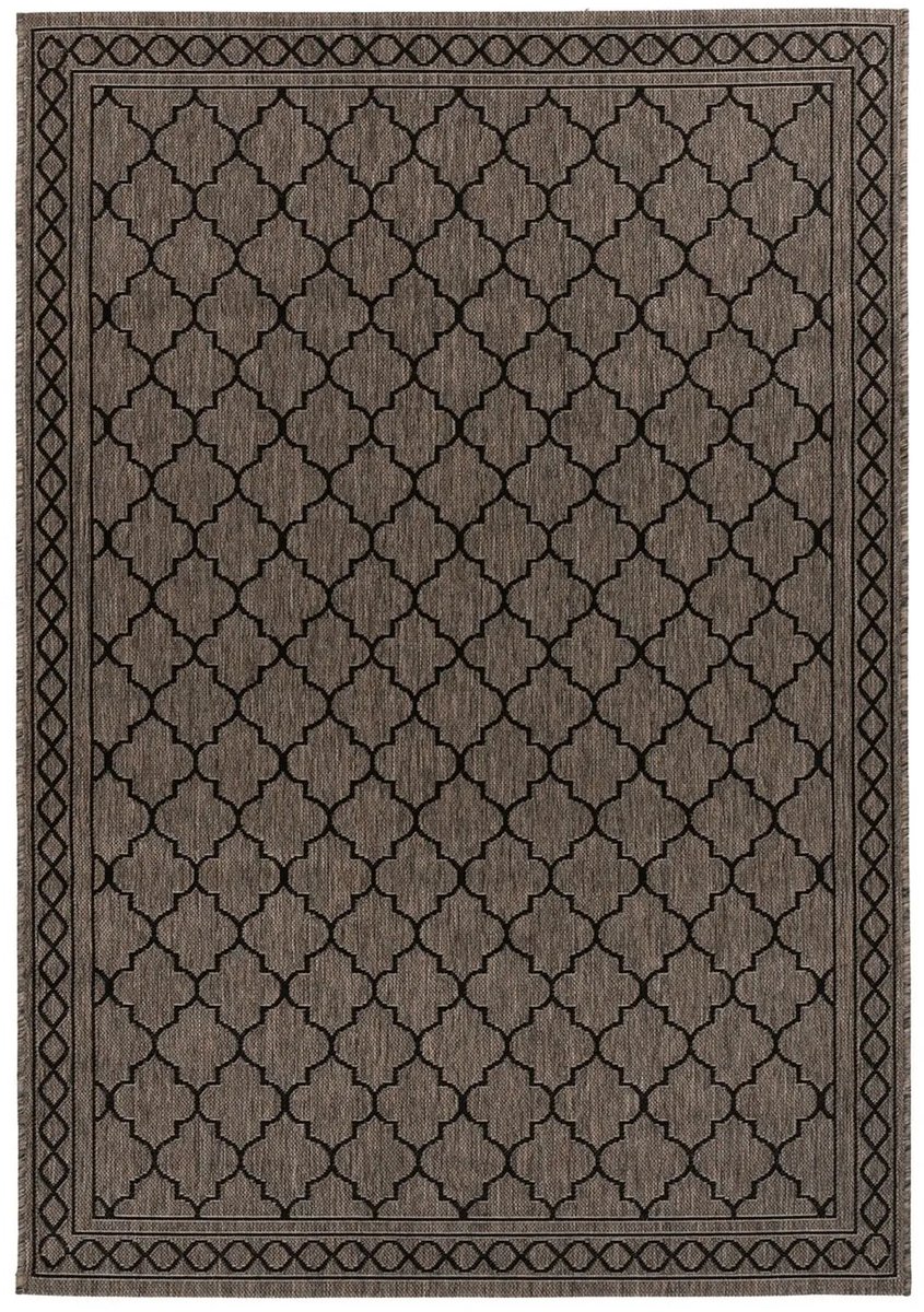 Dutch XXL Buitenkleed | Splash | Ornamenteel | Grijs/Bruin | 80x150 cm | Buitentapijt | Tuintapijt Grijs / Bruin