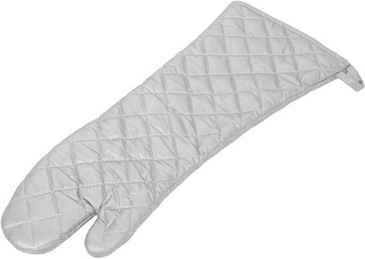 Extra Lange Ovenwanten - Hittebestendige Handschoenen - Veilig Koken - Dik Katoen - 58 x 19 cm - Zilver