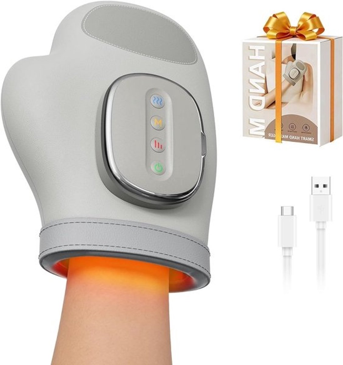 Handmassageapparaat - Elektrisch handapparaat - Handvermoeidheid verlichten - 13 TPU airbagen - 18 x 10 x 245 cm - Wit