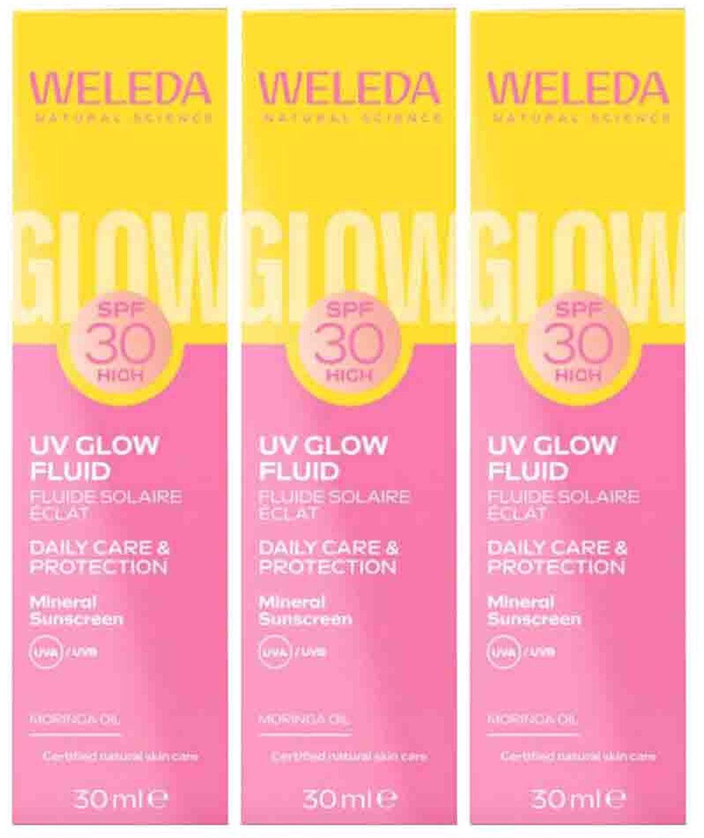 WELEDA - Zonnefluïde SPF30 - 3 x 30 ml - Voordeelverpakking